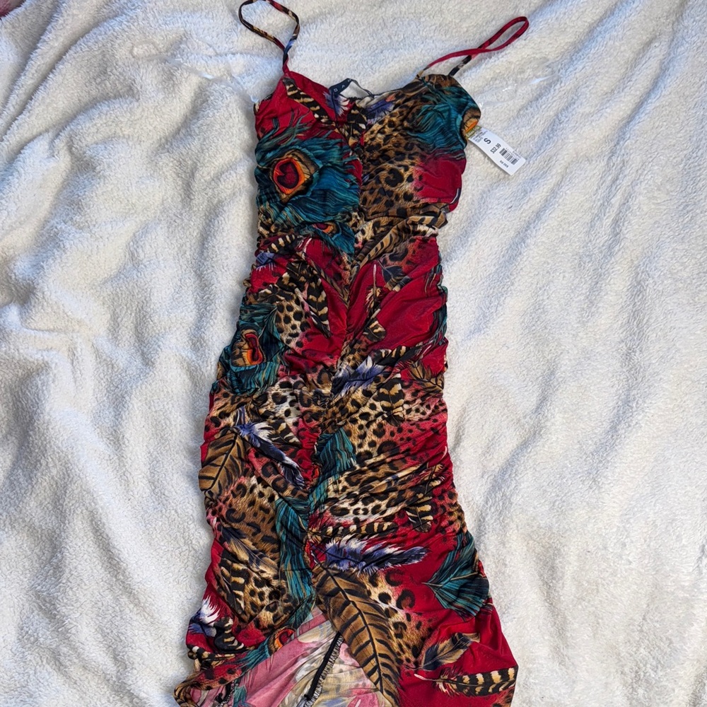 Vibrant Animal Print Maxi Dress